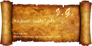 Vajnai Győző névjegykártya